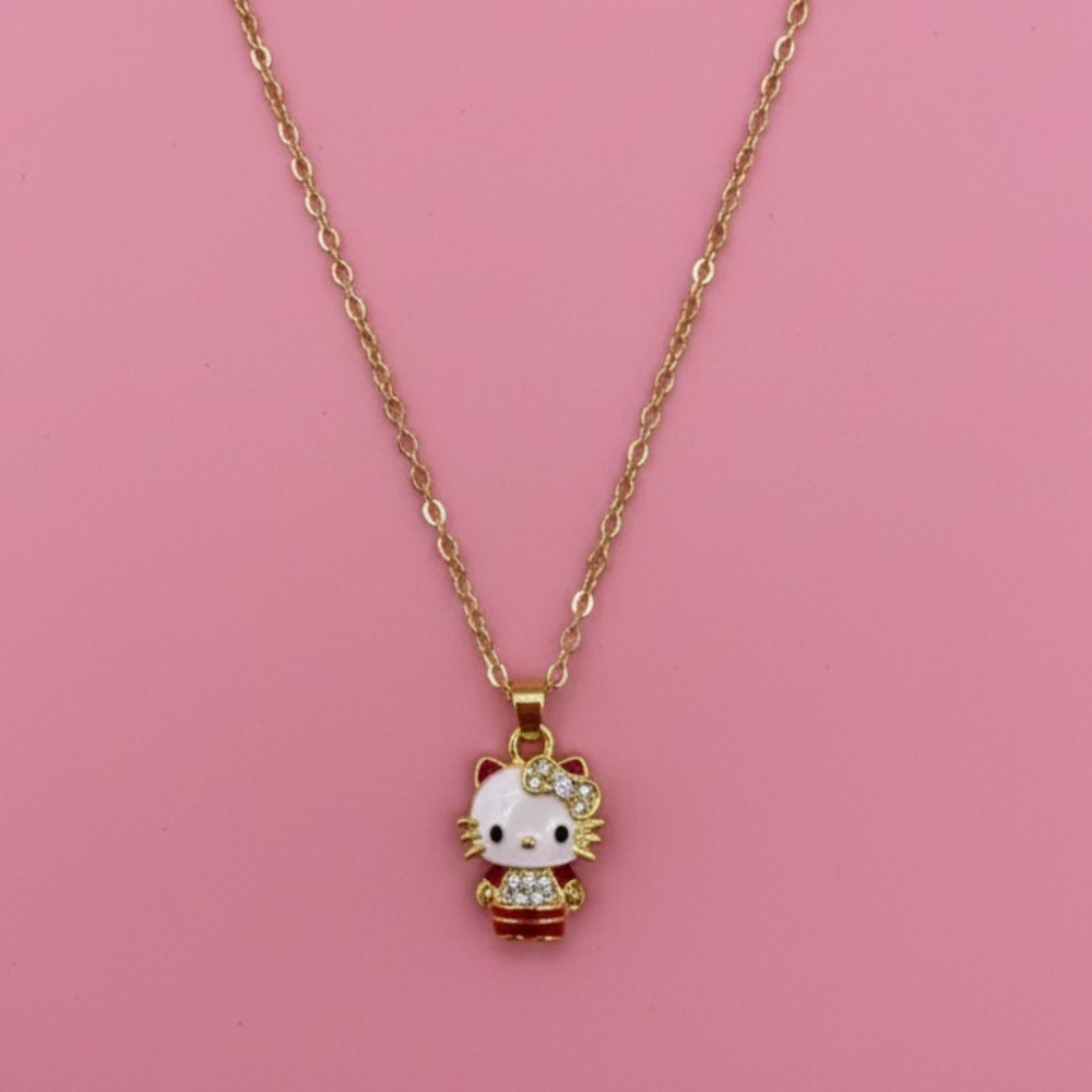 Gold Hello Kitty Pendant Necklace